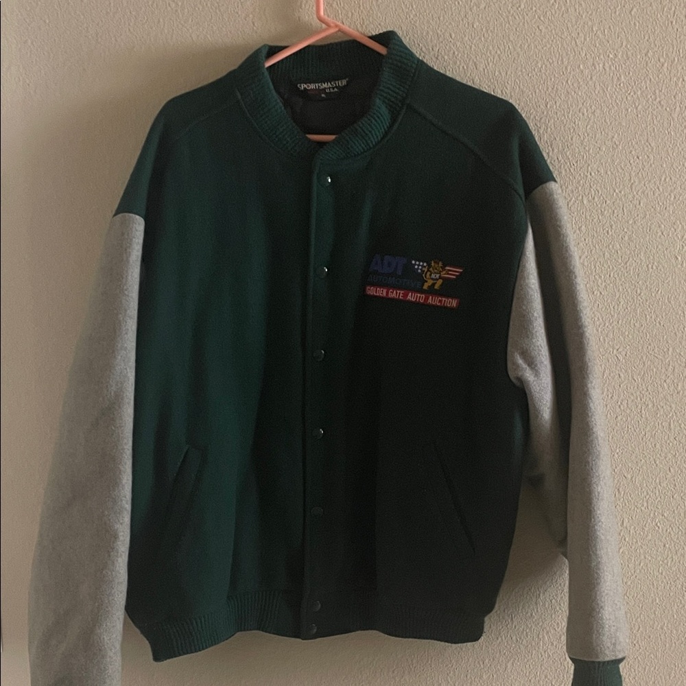 Dark Green and Gray Bomber Jacket